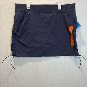 Navy Blue Skirt with Drawstring Details